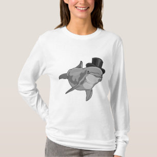 T-shirt Dauphin en tant que Gentleman avec chapeau supérie