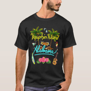 T-shirt Dauphin Island Alabama Beach Summer Palm Sun Set P