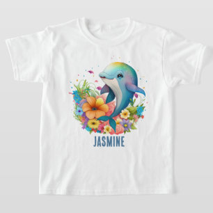 T-shirt dauphin mignon ajouter nom filles