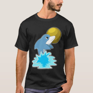 T-shirt Dauphin nager avec lune