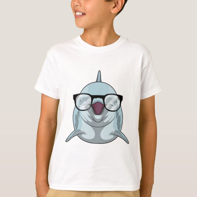 T-shirt Dauphin Nerd avec lunettes (Devant)