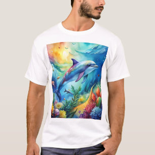 T-shirt Dauphin peint
