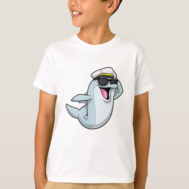 T-shirt Dauphin policier avec casquette de police (Devant)