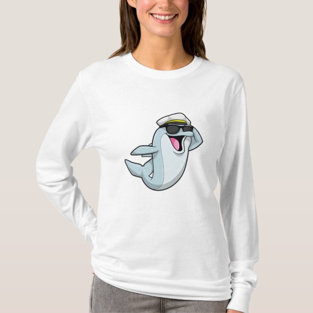T-shirt Dauphin policier avec casquette de police (Devant)
