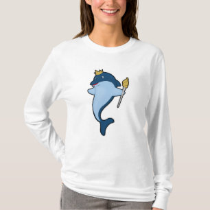 T-shirt Dauphin roi avec le personnel et la Couronne
