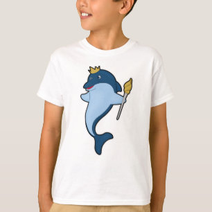 T-shirt Dauphin roi avec le personnel et la Couronne