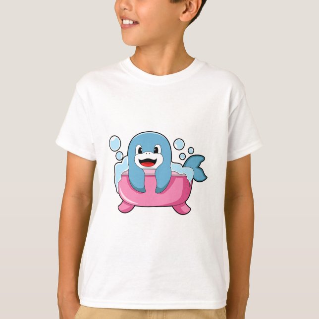 T-shirt Dauphin sur baignoire (Devant)