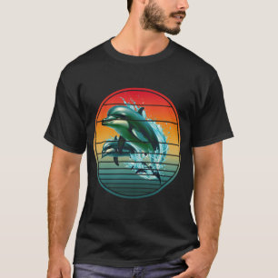 T-shirt Dauphin Vintage Océan Créature Marine Dauphins
