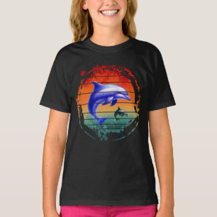 T-shirt Dauphins Créatures Marines Vintage