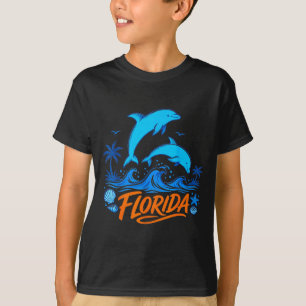 T-shirt dauphins de Floride vagues océaniques ludiques des
