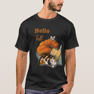 T-shirt d'automne avec chat et souris Whimsical