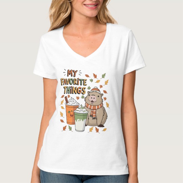 T-shirt d'automne Capybara (Devant)