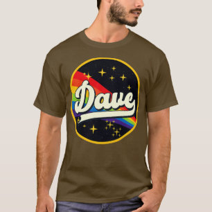 T-shirt Dave Rainbow Dans Le Style Vintage Espace