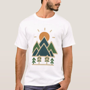 T-shirt d'aventure pour les montagnes géométriques