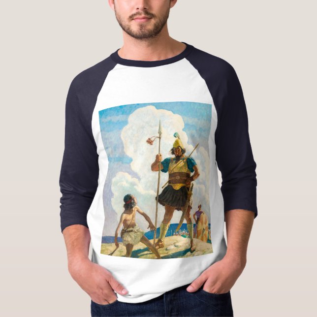 T-shirt David et Goliath, 1940 par Newell Convers Wyeth (Devant)