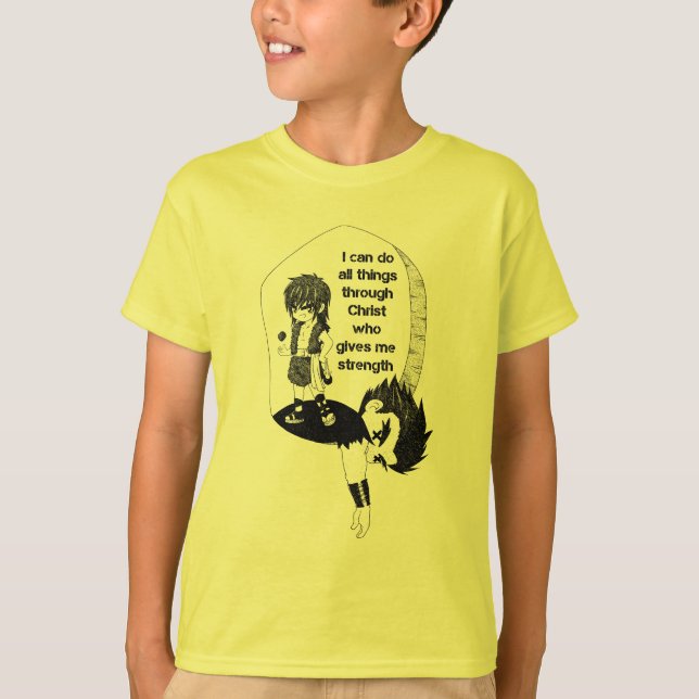 T-shirt David et Goliath avec Bible Verse noir (Devant)