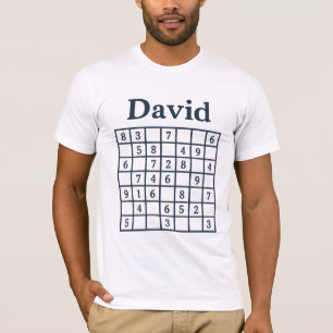 T-shirt David Sudoku Puzzle – Édition Classique Bleu Marin