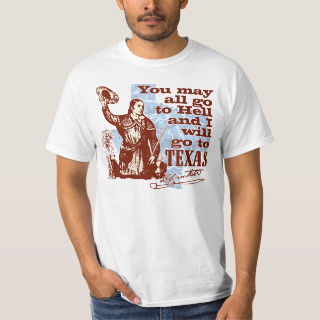 T-shirt Davy Crockett le Texas (Devant)