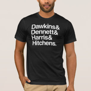 T-shirt Dawkins et Dennett et Harris et Hitchens.