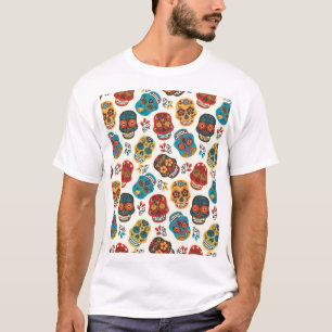 T-shirt Day of Dead, un motif sans soudure.