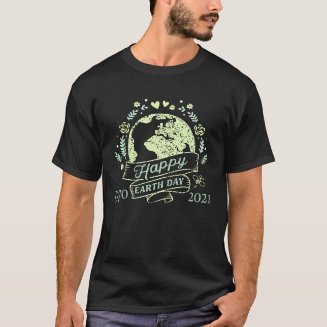 T-shirt Day of Earth 2021 Retro Climate Change (Devant)