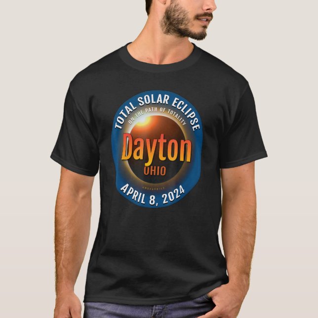 T-shirt Dayton Ohio OH total Éclipse solaire 2024 3 (Devant)