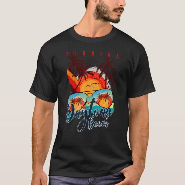 T-shirt Daytona Beach Fl Vacances Été Voyage Floride B (Devant)