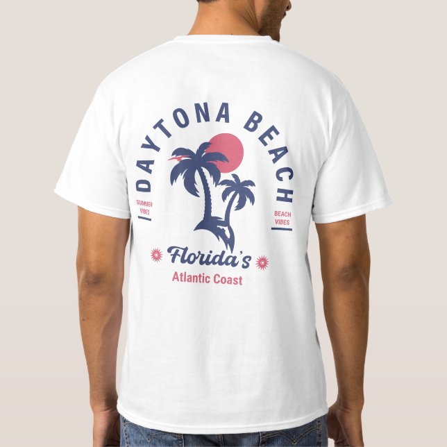 T-shirt Daytona Beach Florida Retro Sunset Souvenirs (Dos)