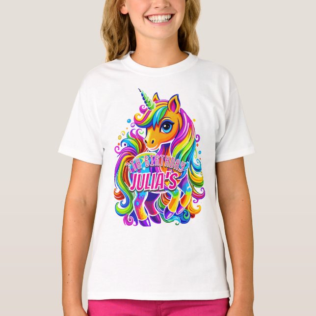 T-shirt Dazzling Rainbow Unicorn Délice, cadeau d'annivers (Devant)