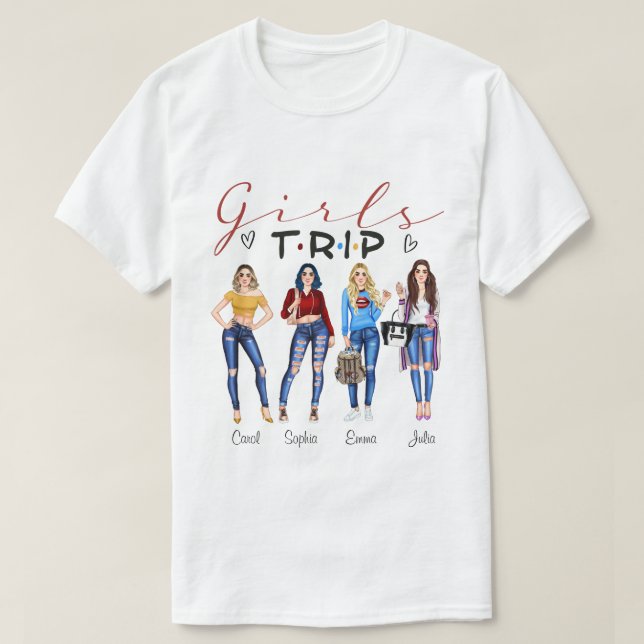 T-shirt DC Chemise De Voyage Personnalisée Filles, Cadeau  (Design devant)
