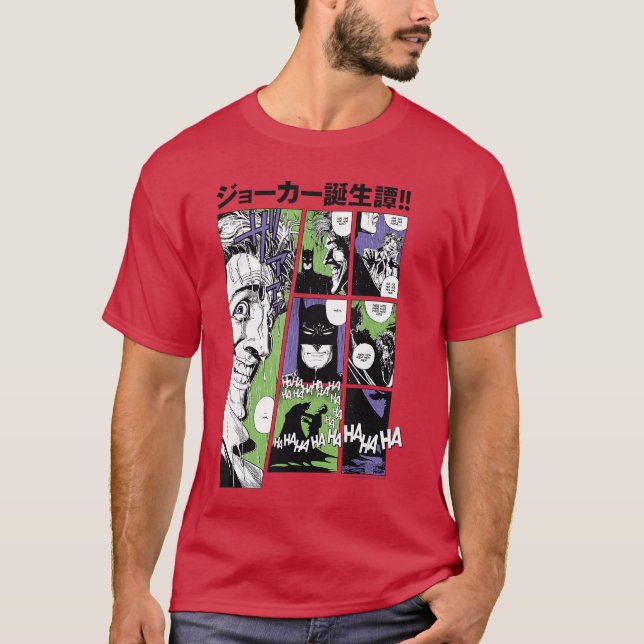 T-shirt DC Comics Batmanhe Joker Kanji Comic Panels friend (Devant)
