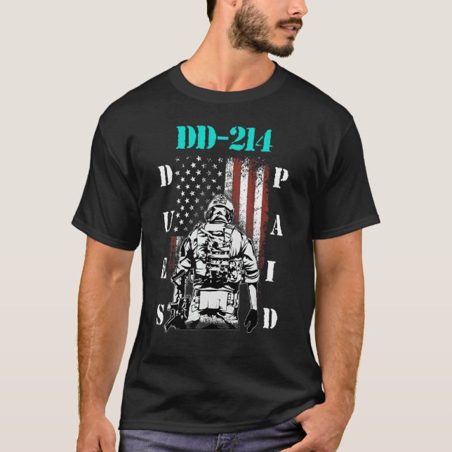 T-shirt Dd 214 Redevances Payées Dd214 Soldat Vétérinaire  (Devant)