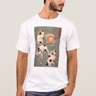 T-shirt ） de 上 de （de たとえ尽の内, chats japonais de 国芳 (1),