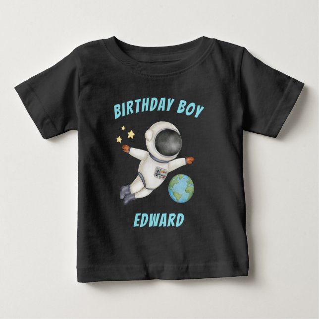 T-shirt de anniversaire avec un astronaute mignon  (Devant)