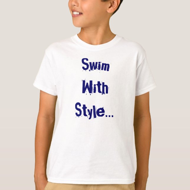T-shirt de bain d'enfants de style libre (Devant)
