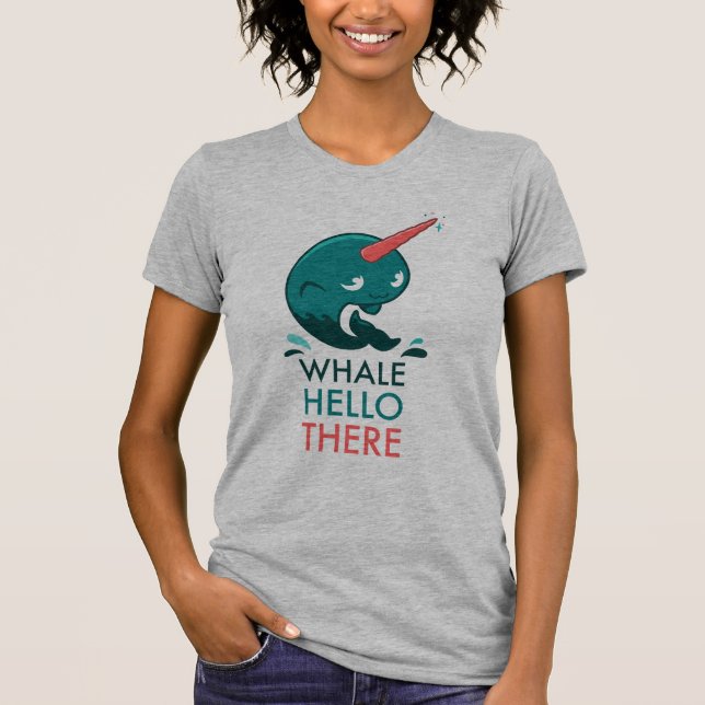 T-shirt de baleine bonjour là (Devant)
