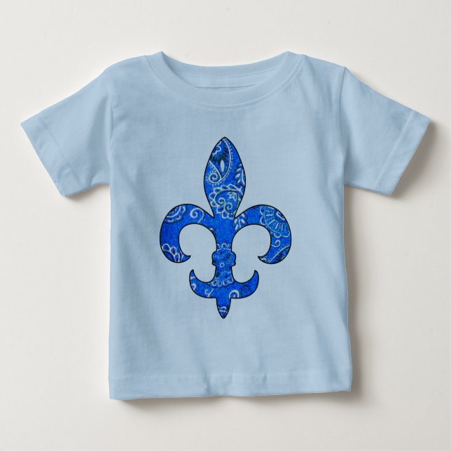 T-shirt de Bandana de Fleur de lis Blue (Devant)