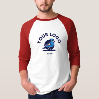 T-shirt de base 3/4 hommes - blanc/rouge