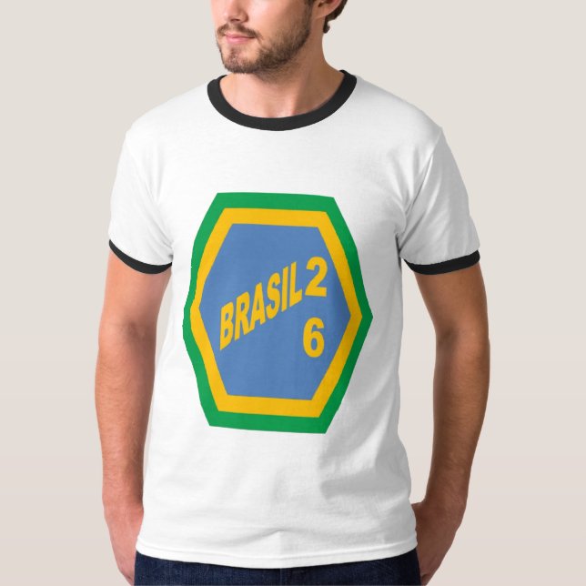 T-Shirt de base à anneaux pour hommes BRASIL 26 (Devant)