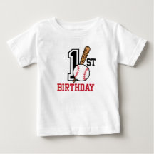 T-shirt de base-ball pour bébé personnalisé 1er an