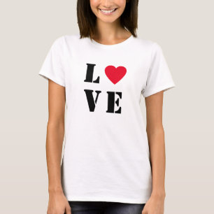 T-shirt de base des femmes Love Heart