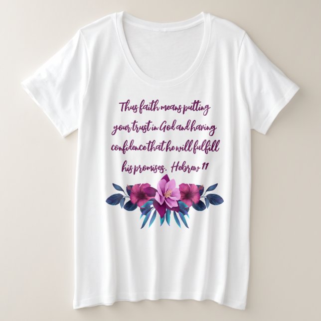 T-shirt de base Faith-Women Plus-Size (Design devant)