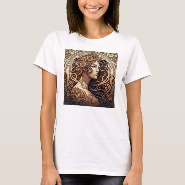 T-shirt de base féminin Art Nouveau (Devant)