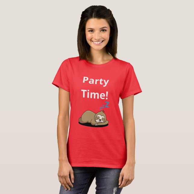 T-shirt de base féminin Party Time (Devant entier)