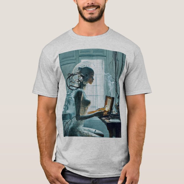 T-shirt de base masculin "L'avenir rencontre l'int (Devant)