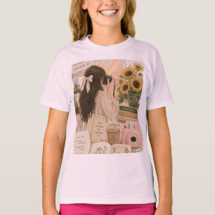 T-shirt de base mélangé rose bébé.