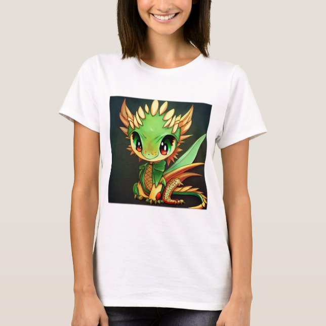 T-Shirt de base pour femmes Anime Chibi Dragon (Devant)