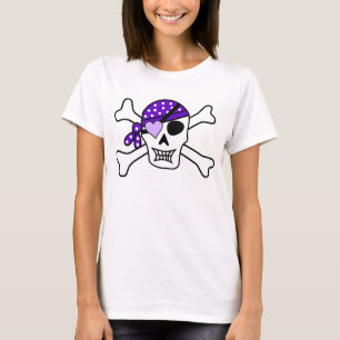 T-shirt de base pour femmes/crâne pirate pourpre