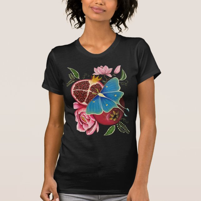 T-shirt de base pour femmes de la Momegranate et L (Devant)