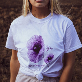T-shirt de base pour femmes florales violet de tai